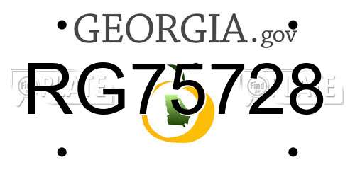 RG75728 Georgia License Plate