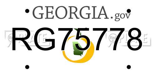 RG75778 Georgia License Plate