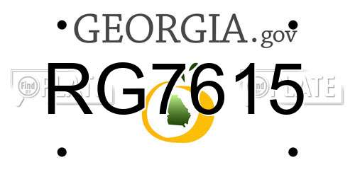 RG7615 Georgia License Plate