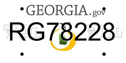 RG78228 Georgia License Plate