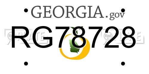 RG78728 Georgia License Plate