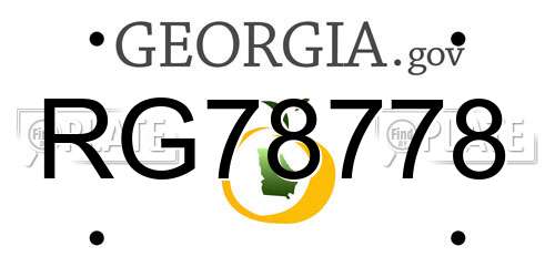 RG78778 Georgia License Plate