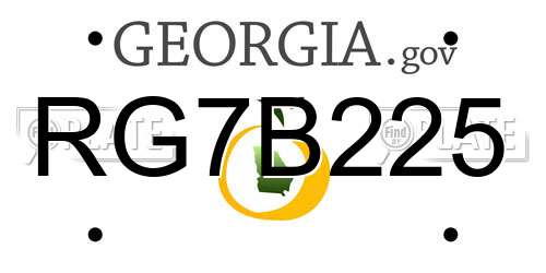 RG7B225 Georgia License Plate
