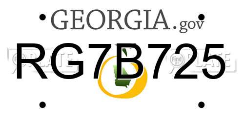 RG7B725 Georgia License Plate