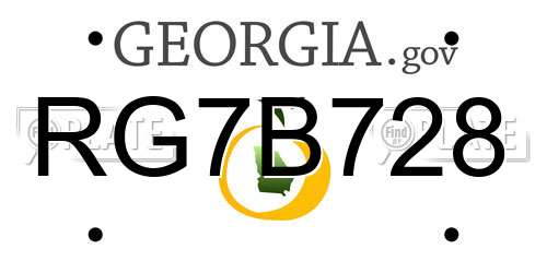 RG7B728 Georgia License Plate