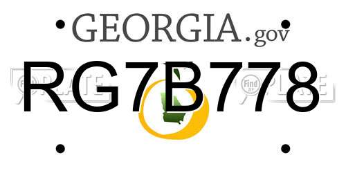 RG7B778 Georgia License Plate