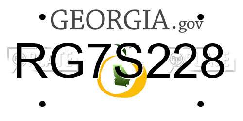 RG7S228 Georgia License Plate