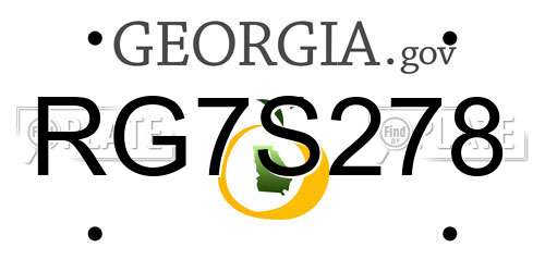 RG7S278 Georgia License Plate
