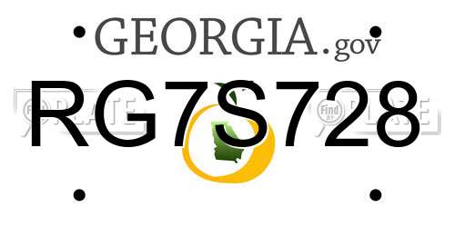RG7S728 Georgia License Plate