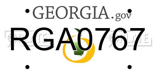 RGA0767 Georgia License Plate