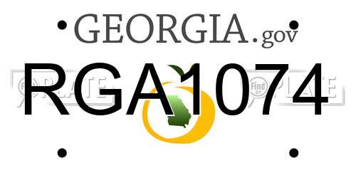 RGA1074 Georgia License Plate