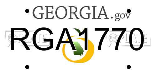 RGA1770 Georgia License Plate