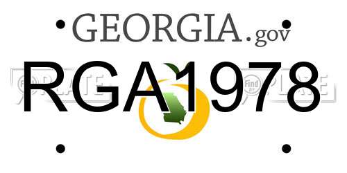 RGA1978 Georgia License Plate