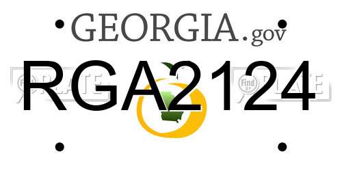 RGA2124 Georgia License Plate
