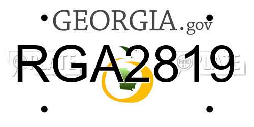 RGA2819 Georgia License Plate
