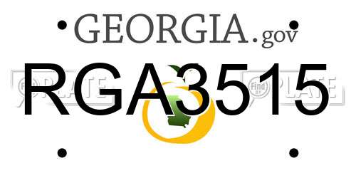 RGA3515 Georgia License Plate