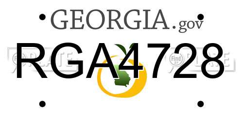 RGA4728 Georgia License Plate