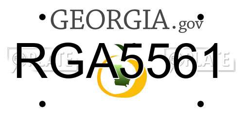 RGA5561 Georgia License Plate
