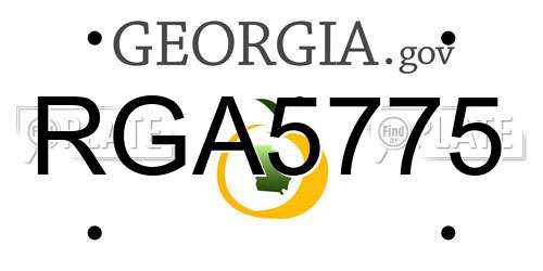RGA5775 Georgia License Plate