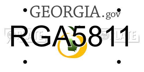 RGA5811 Georgia License Plate