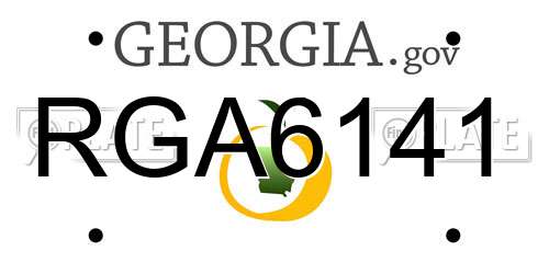 RGA6141 Georgia License Plate