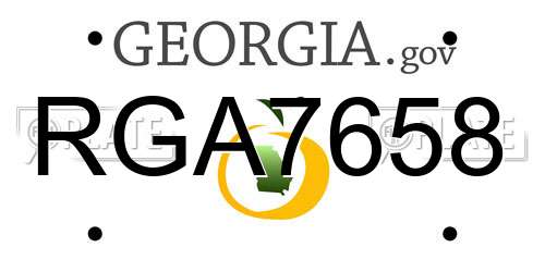 RGA7658 Georgia License Plate