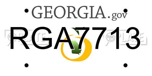 RGA7713 Georgia License Plate