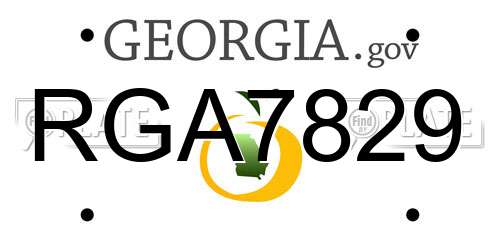 RGA7829 Georgia License Plate