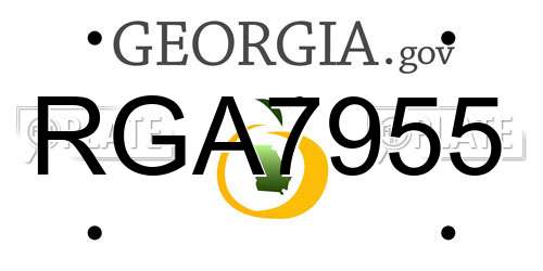 RGA7955 Georgia License Plate