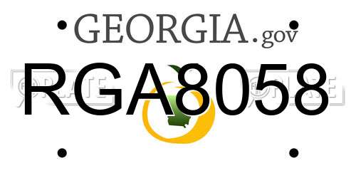 RGA8058 Georgia License Plate