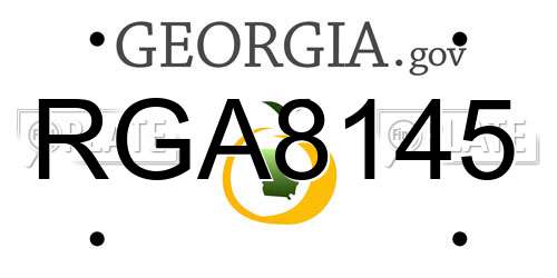 RGA8145 Georgia License Plate
