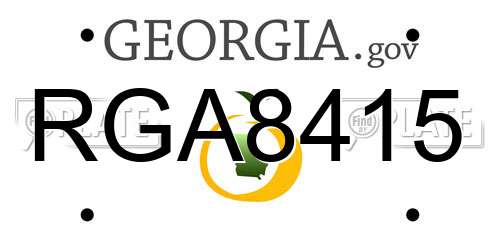 RGA8415 Georgia License Plate