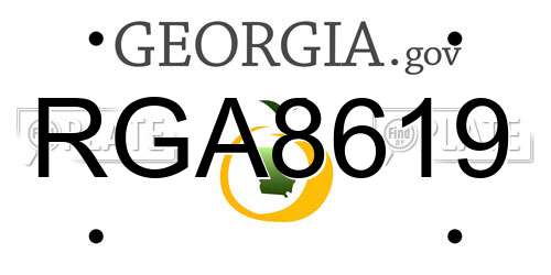 RGA8619 Georgia License Plate