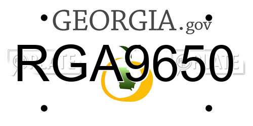 RGA9650 Georgia License Plate
