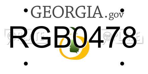 RGB0478 Georgia License Plate