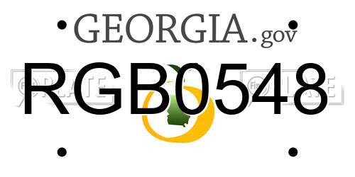 RGB0548 Georgia License Plate