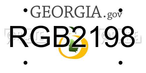 RGB2198 Georgia License Plate