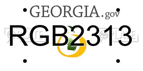 RGB2313 Georgia License Plate