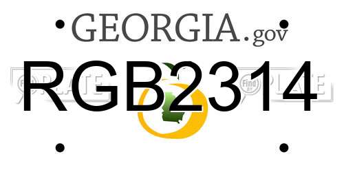 RGB2314 Georgia License Plate