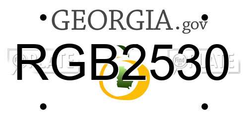 RGB2530 Georgia License Plate