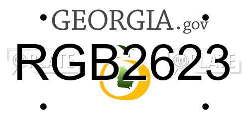 RGB2623 Georgia License Plate