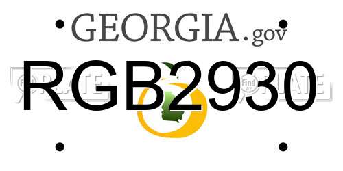 RGB2930 Georgia License Plate