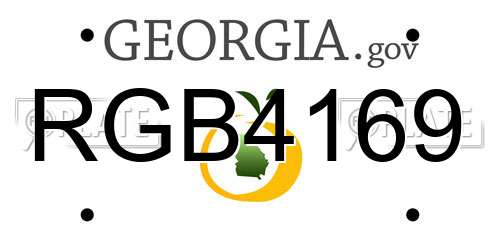 RGB4169 Georgia License Plate
