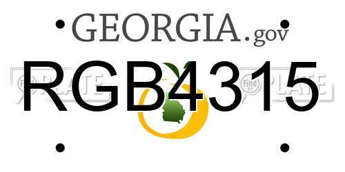 RGB4315 Georgia License Plate