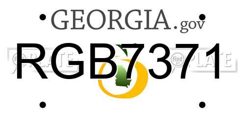 RGB7371 Georgia License Plate