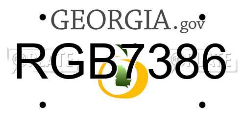 RGB7386 Georgia License Plate