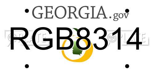 RGB8314 Georgia License Plate