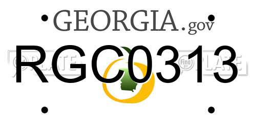 RGC0313 Georgia License Plate
