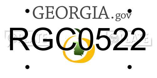 RGC0522 Georgia License Plate