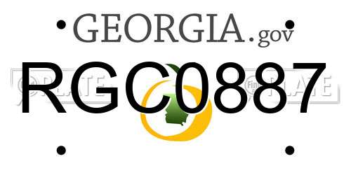 RGC0887 Georgia License Plate